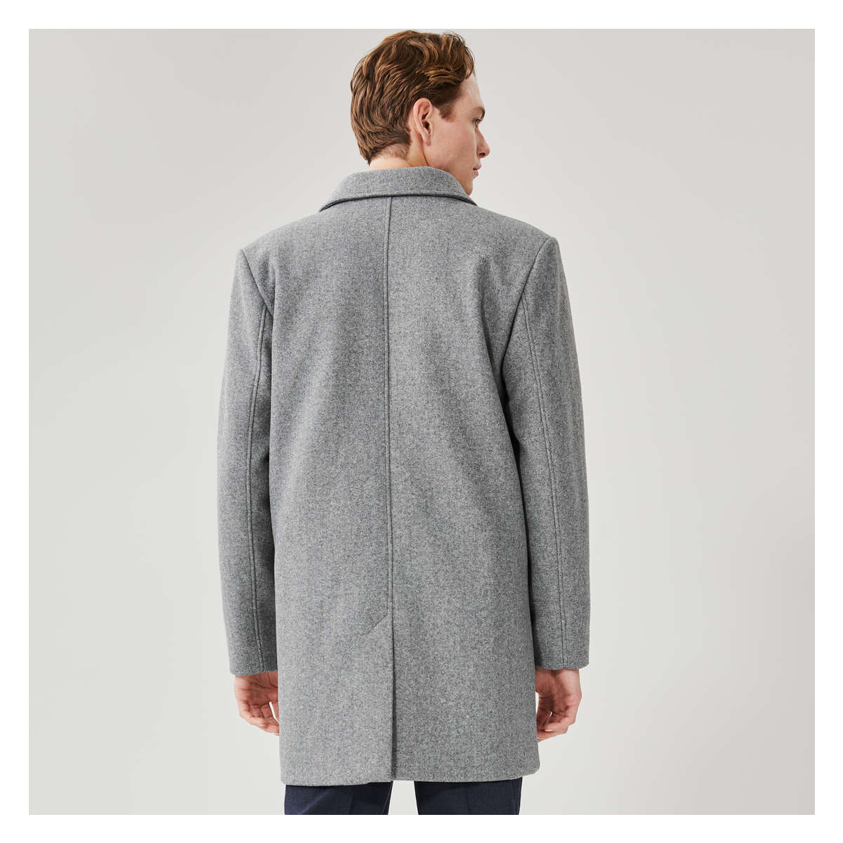 Mens grey car coat best sale